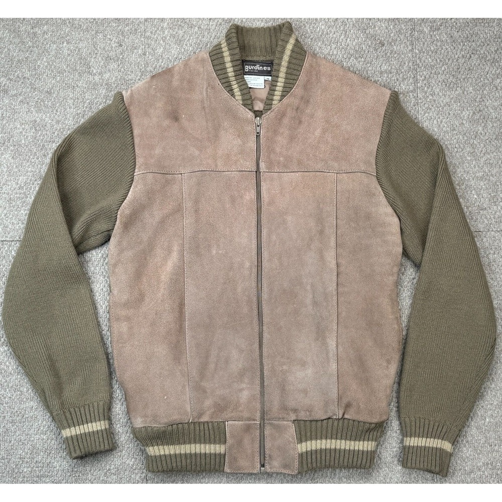 Burdines Florida Vintage Men's Brown‎ Suede Sweater Jacket Size Medium